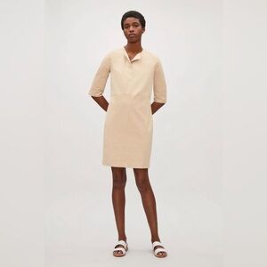 COS Elegant Cream Day Dress with slit detail size small